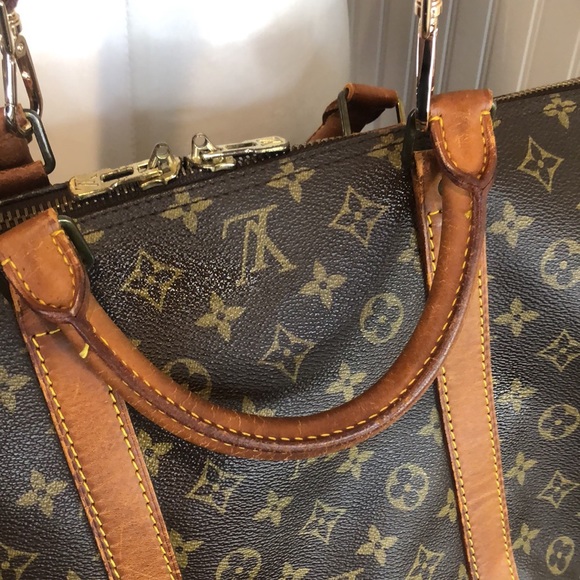 Authentic LOUIS VUITTON KeepAll LV 60 Weekend Shoulder Bag Crossbody Tote Duffle - Picture 11 of 16